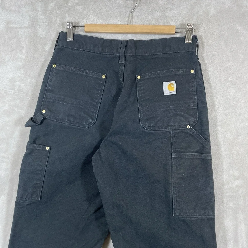 Carhartt B01 BLK Loose Fit Double Knee Canvas Pants Mens 30x32 (fit 30x30) Black